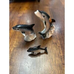 Bone China Dolphin lot of 3